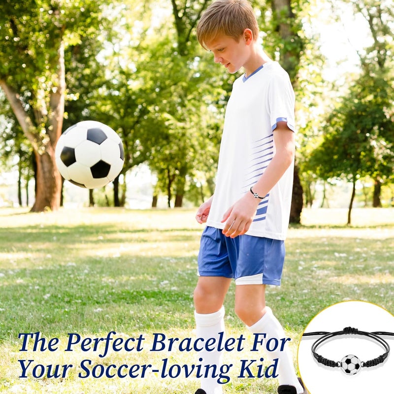 simarro 12pcs Soccer Baseball Basketball Braided Sports Bracelets, Sports Accessories Adjustable Football Inspirational Wristbands for Fans Men Women Teen Adults Team - Image 5